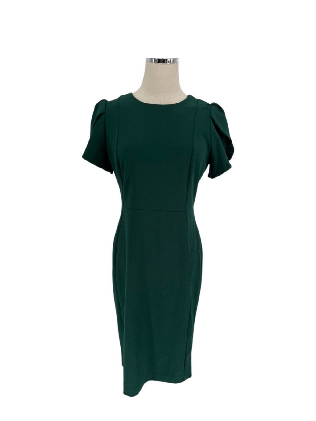 Calvin Klein Forest Green Midi Sheath Dress Size 8